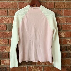 Tommy Hilfiger 90’s Ribbed Light Pink & Cream Raglan Sweater